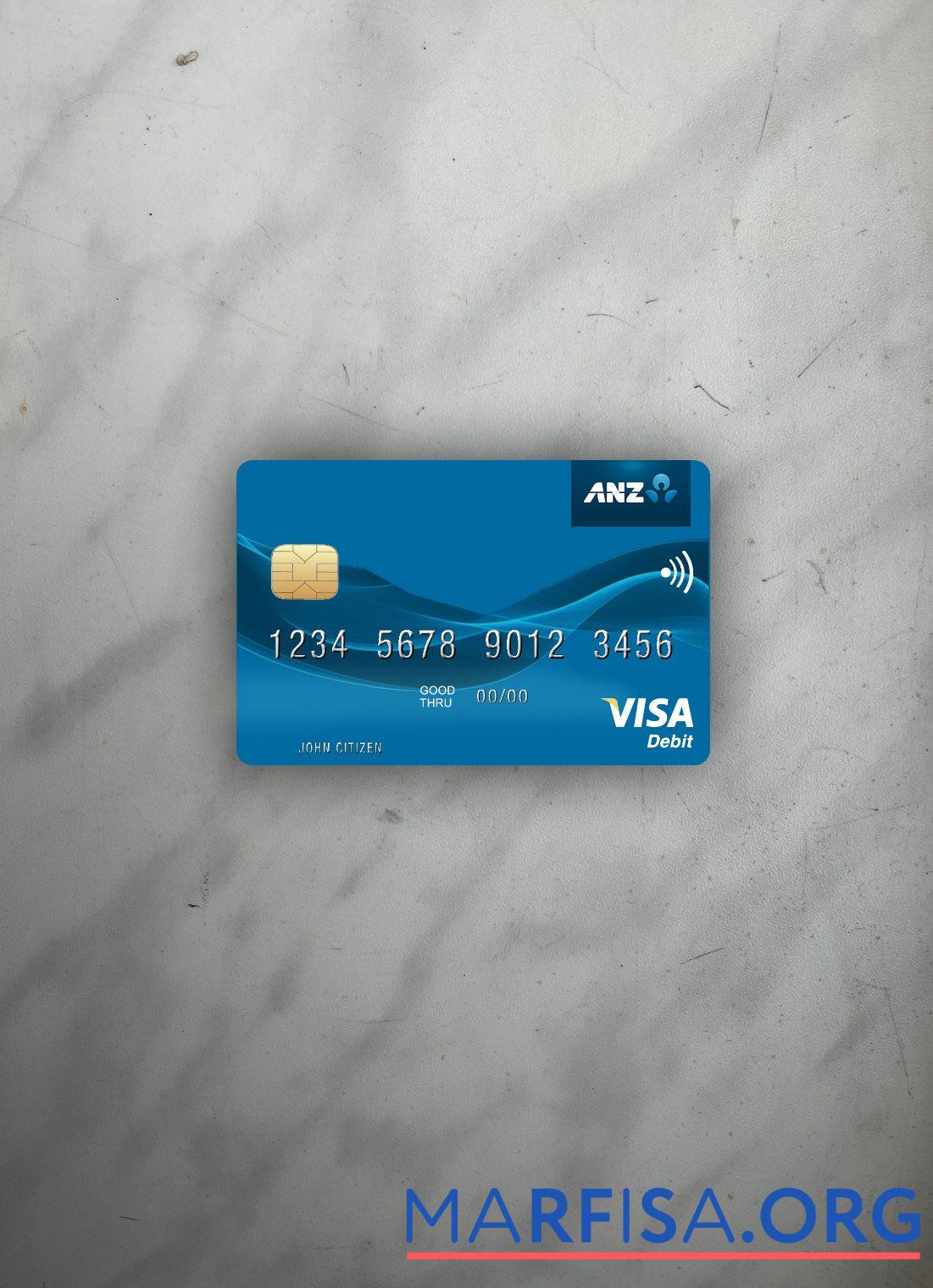 Downloadable Samoa ANZ Bank visa debit card photolook front sample